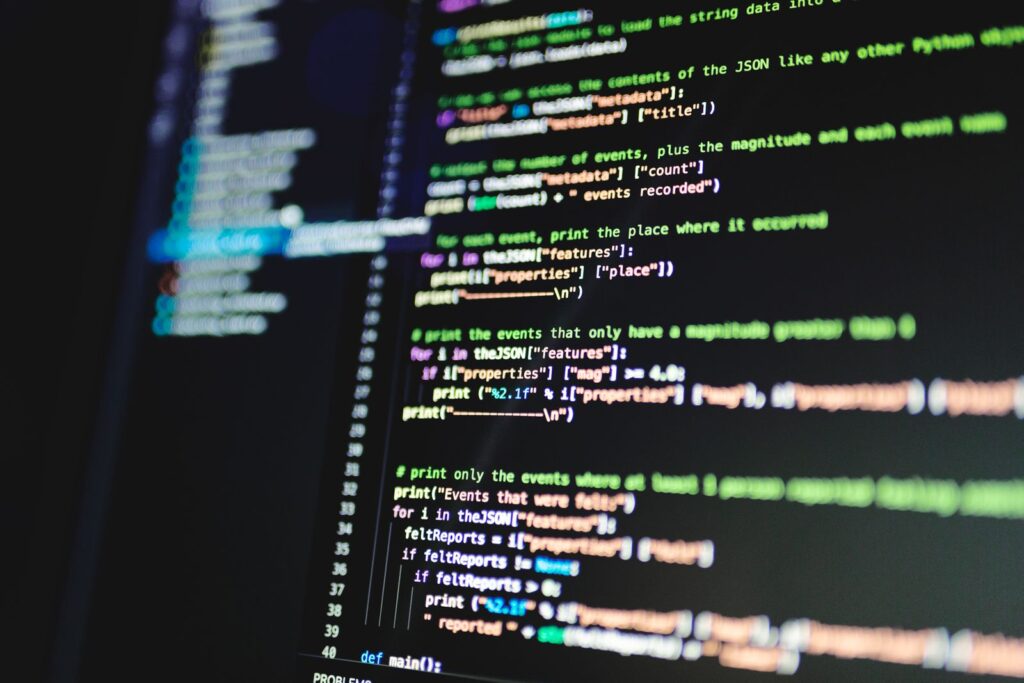 Lines of code on a monitor during bespoke WordPress plugin development